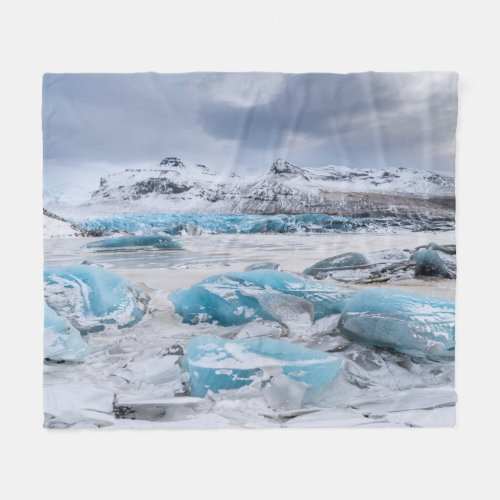 Glacier Ice landscape Iceland Fleece Blanket