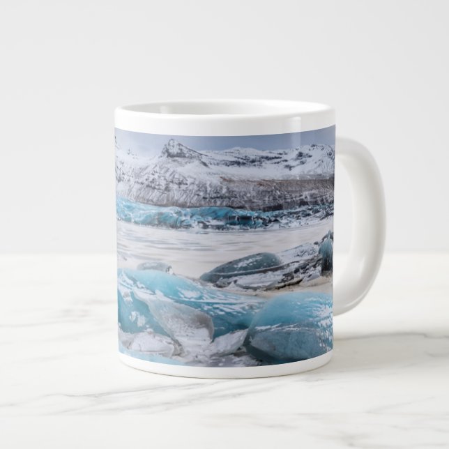 Glacier Ice landscape, Iceland Giant Coffee Mug (Front Right)