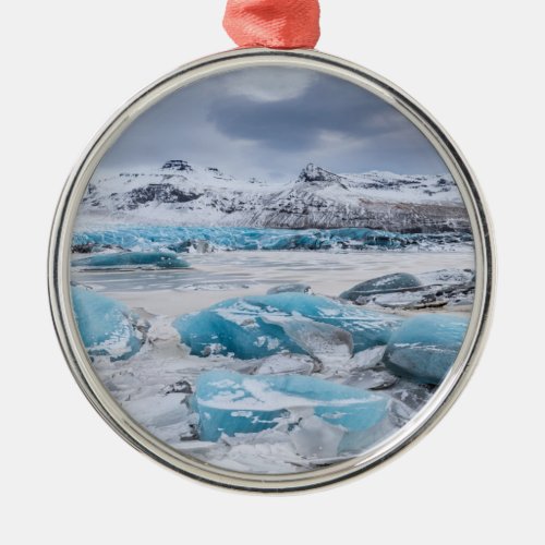 Glacier Ice landscape Iceland Metal Ornament