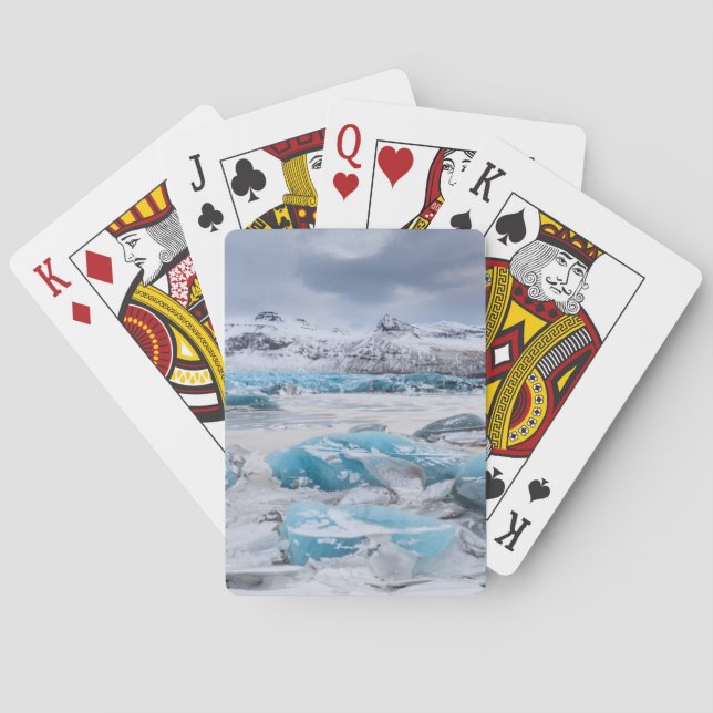 Glacier Ice landscape, Iceland Poker Cards (Back)