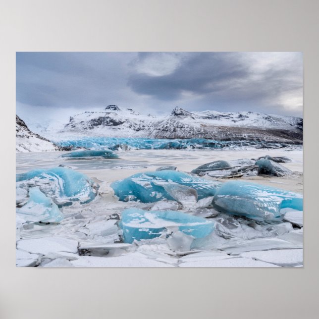 Glacier Ice landscape, Iceland Poster (Front)