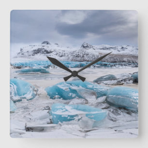 Glacier Ice landscape, Iceland Square Wall Clock