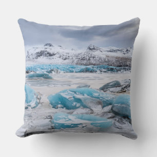 Glacier Ice landscape, Iceland Throw Pillow