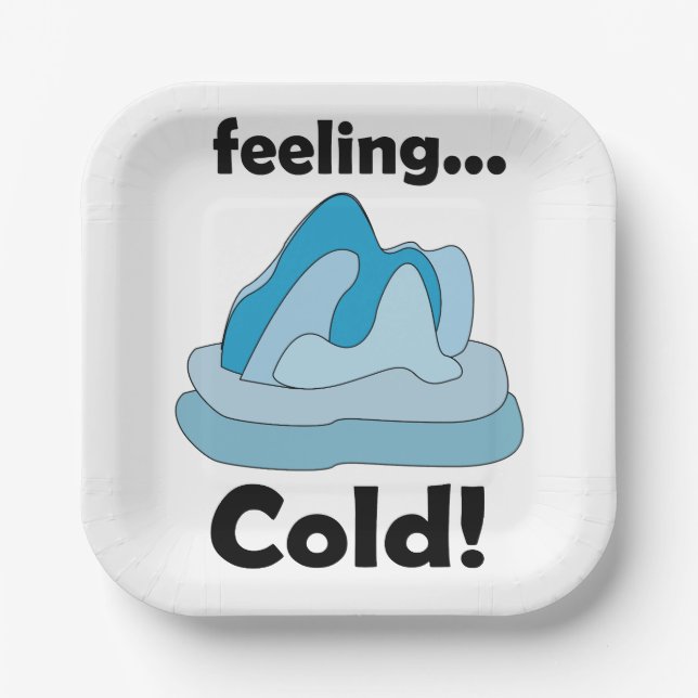 Glacier Iceberg Feeling Cold Winter Party Paper Plates (Front)