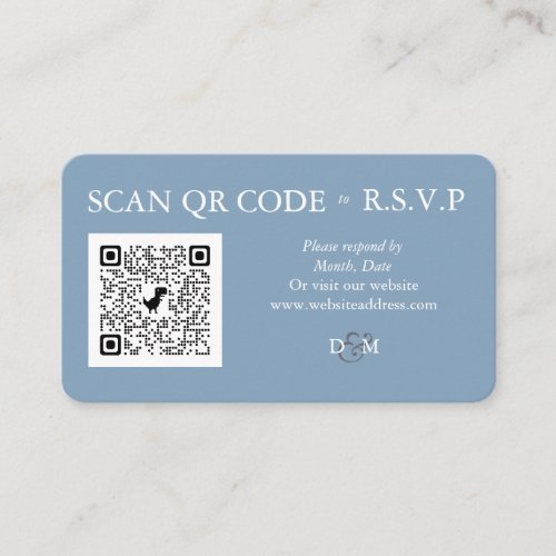 Glacier Lake Blue Colored QR Code Enclosure Card