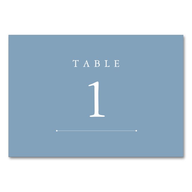 Glacier Lake coloured wedding table number (Front)