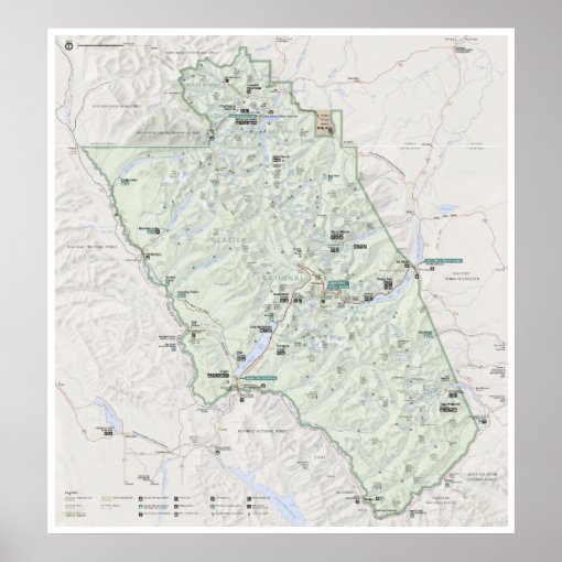 Glacier (Montana) map poster | Zazzle