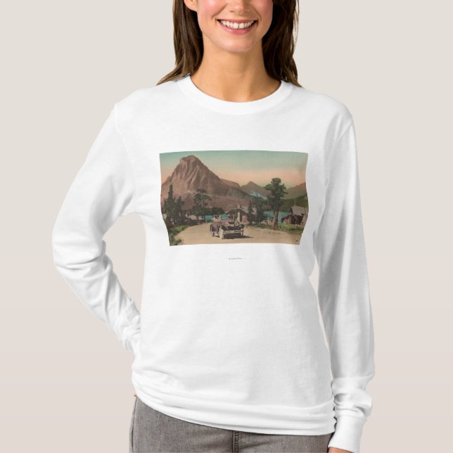 Glacier, MT - View of Two Chalets & Mt. Rockwell T-Shirt (Front)
