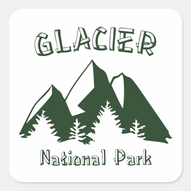 Glacier National Par Square Sticker | Zazzle
