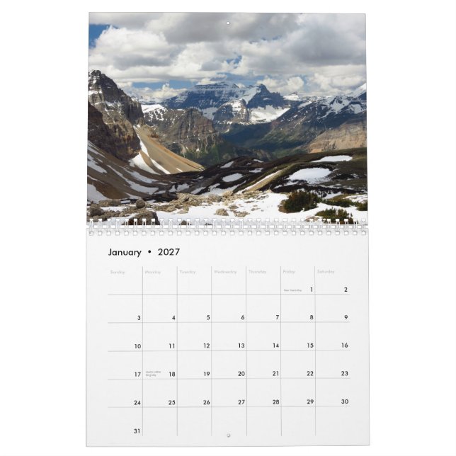 Glacier National Park 2015 Calendar (Jan 2027)