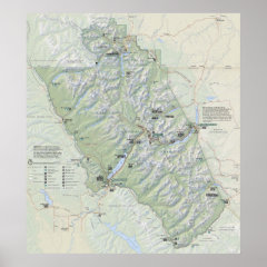 Glacier National Park map poster