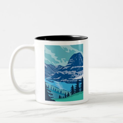 Glacier National Park and Kintla Lake in Montana Two_Tone Coffee Mug