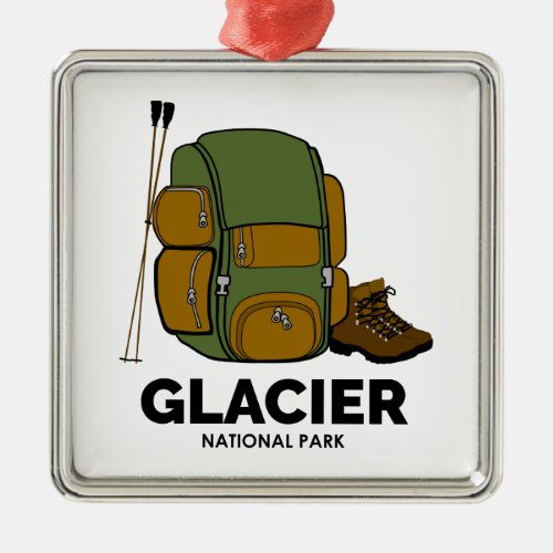 Glacier National Park Backpack Metal Ornament