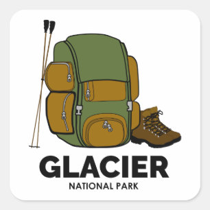 Glacier National Park Backpack Square Sticker