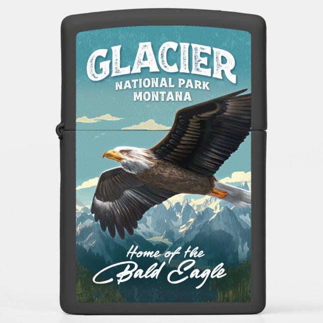 Glacier National Park Bald Eagle Zippo Lighter (Front)