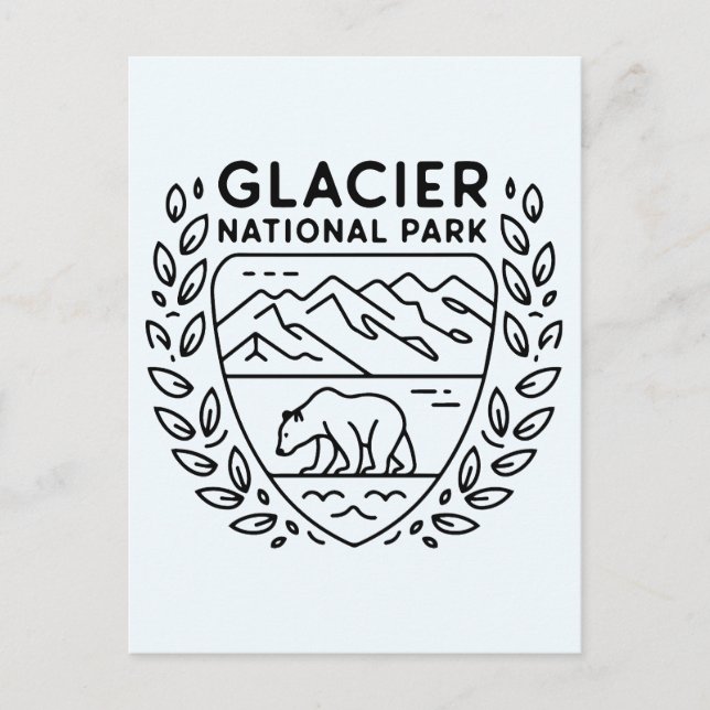 Glacier National Park Bear Emblem Postcard (Front)