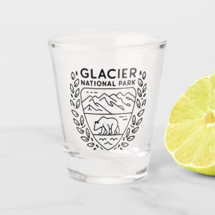 Glacier National Park Bear Emblem Shot Glass