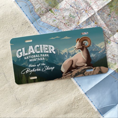 Glacier National Park Bighorn Sheep License Plate