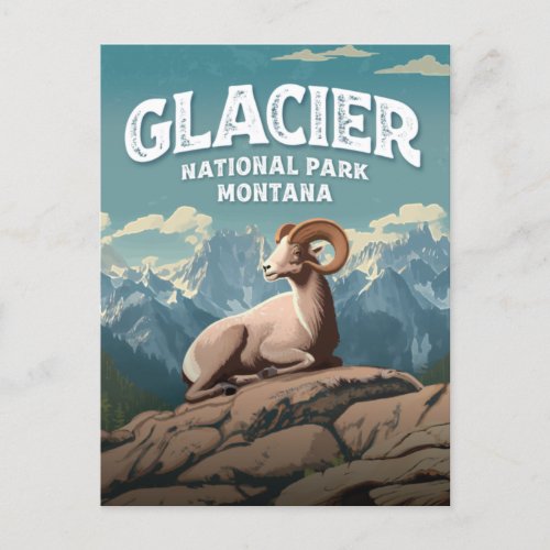 Glacier National Park Bighorn Sheep Postcard