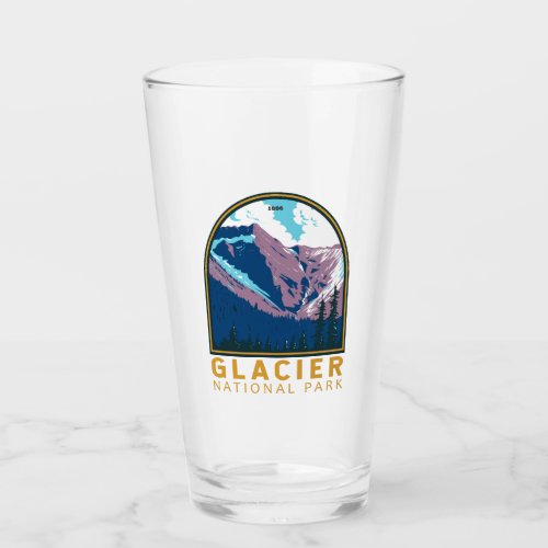 Glacier National Park Canada Travel Art Vintage Glass