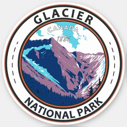 Glacier National Park Canada Travel Art Vintage Sticker