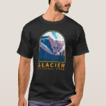 Glacier National Park Canada Travel Art Vintage T-Shirt<br><div class="desc">Glacier National Park vector art design. The Park includes a portion of the Selkirk Mountains which are part of the larger grouping of mountains,  the Columbia Mountains.</div>