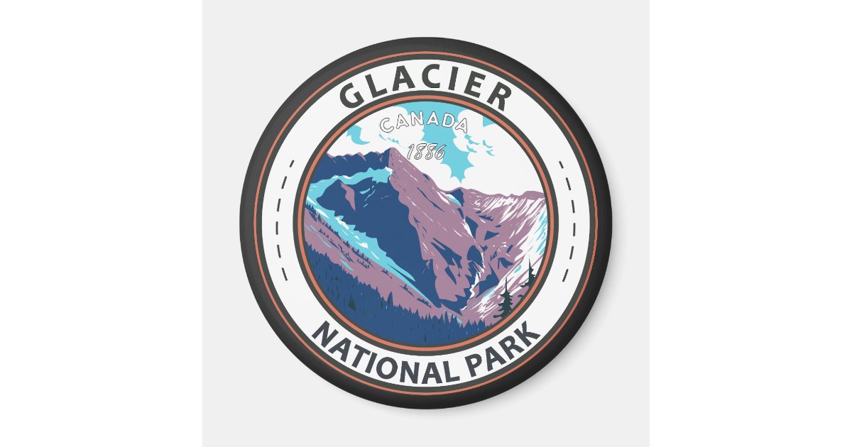 Glacier National Park Canada Vintage Badge Magnet | Zazzle