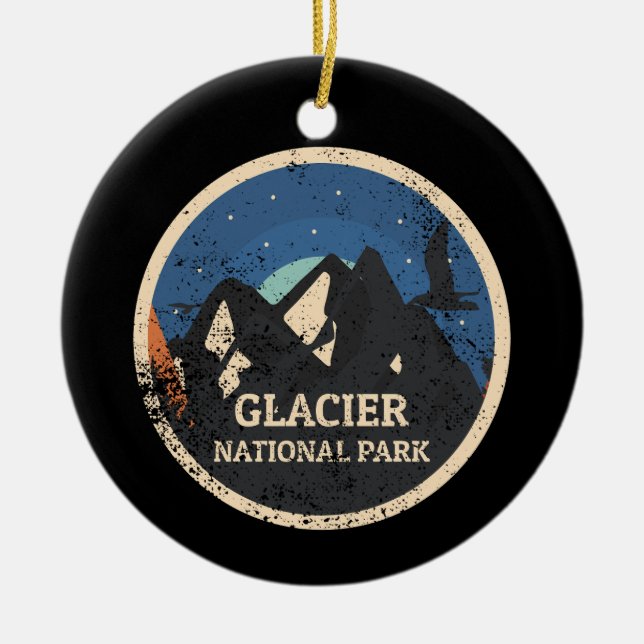 Glacier National Park Ceramic Ornament (Front)