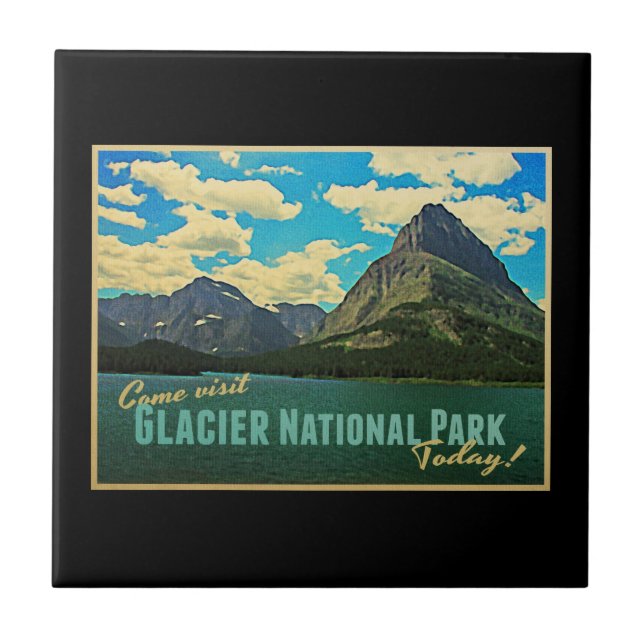 Glacier National Park Ceramic Tile (Front)