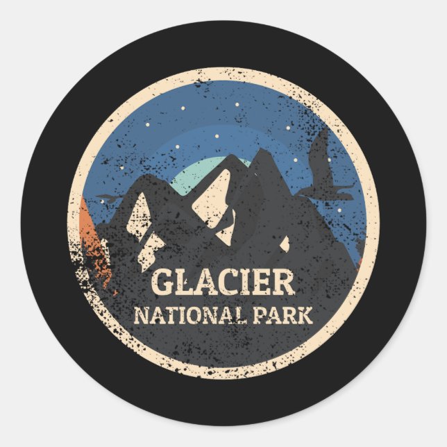 Glacier National Park Classic Round Sticker (Front)