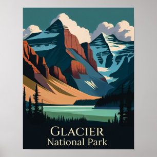 Glacier National Park Contemporary Art Poster
