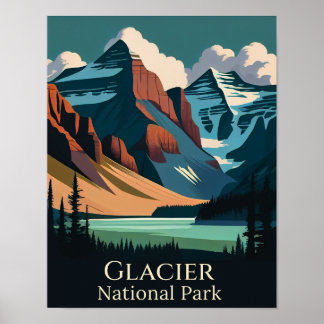 Glacier National Park Contemporary Art Poster