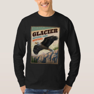 Glacier National Park Eagle Vintage Look T-Shirt