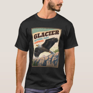 Glacier National Park Eagle Vintage Look T-Shirt