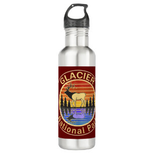Glacier National Park Elk Stainless Steel Water Bottle