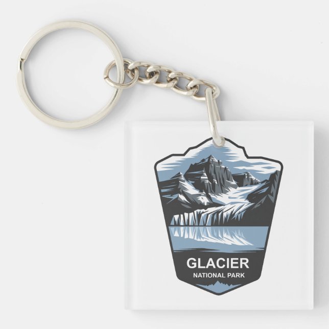 Glacier National Park Emblem Keychain (Front)