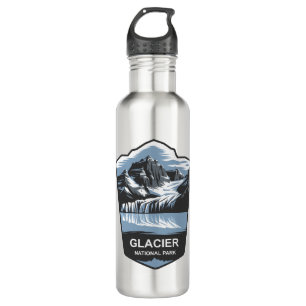 Glacier National Park Emblem Stainless Steel Water Bottle