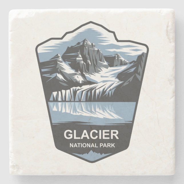 Glacier National Park Emblem Stone Coaster (Front)