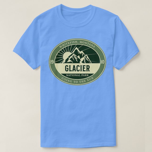 Glacier National Park Est 1910 Whitefish Montana G T-Shirt (Design Front)
