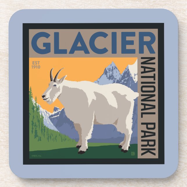 Glacier National Park | Goat Beverage Coaster (Front)