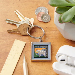Glacier National Park   Goat Keychain