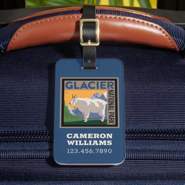 Glacier National Park | Goat Luggage Tag (Front Insitu 2)
