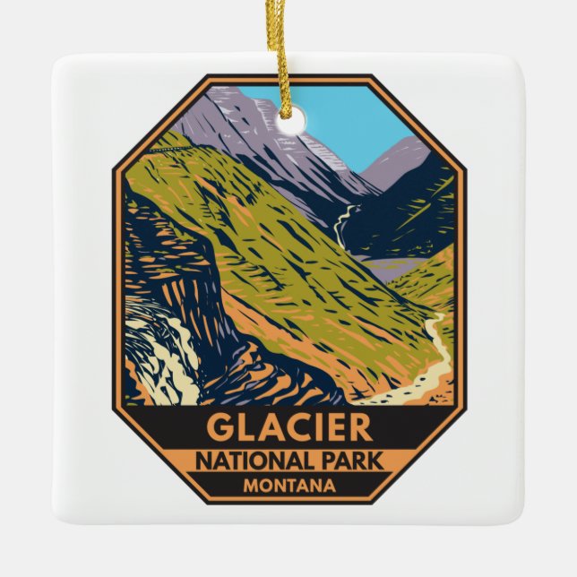 Glacier National Park Going to the Sun Road  Ceramic Ornament (Front)