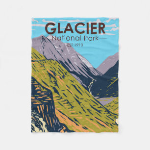 Glacier National Park Going to the Sun Road Fleece Blanket