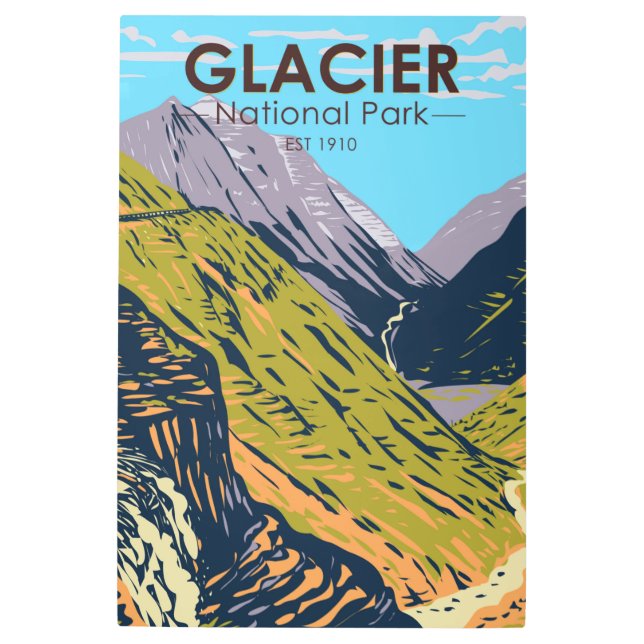 Glacier National Park Going to the Sun Road Metal Print (Front)