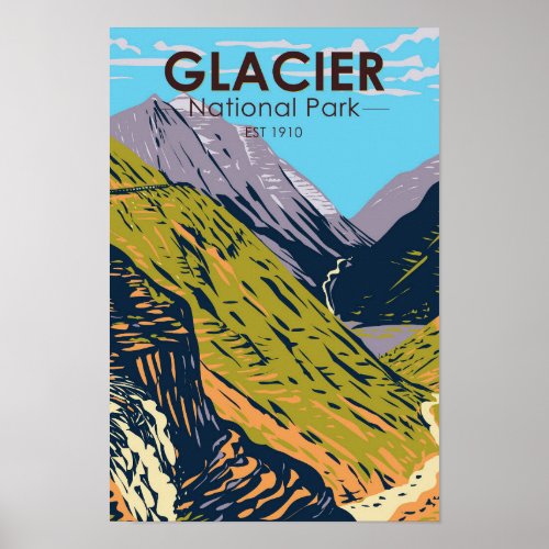 Glacier National Park Going to the Sun Road  Poster