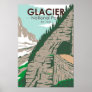 Glacier National Park Going to the Sun Road Retro  Poster