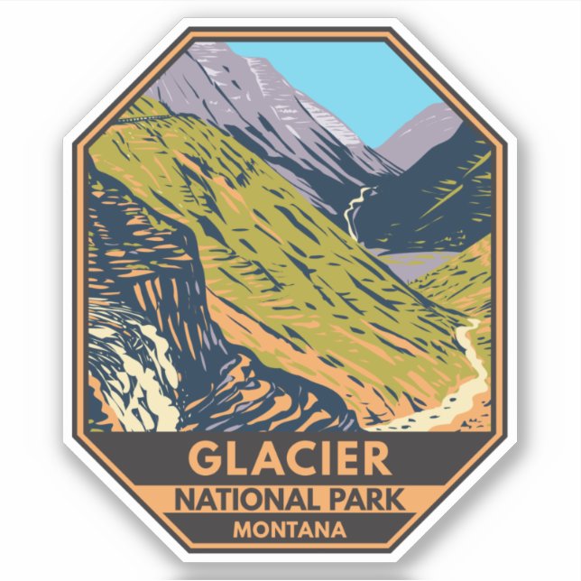 Glacier National Park Going to the Sun Road Sticker (Front)