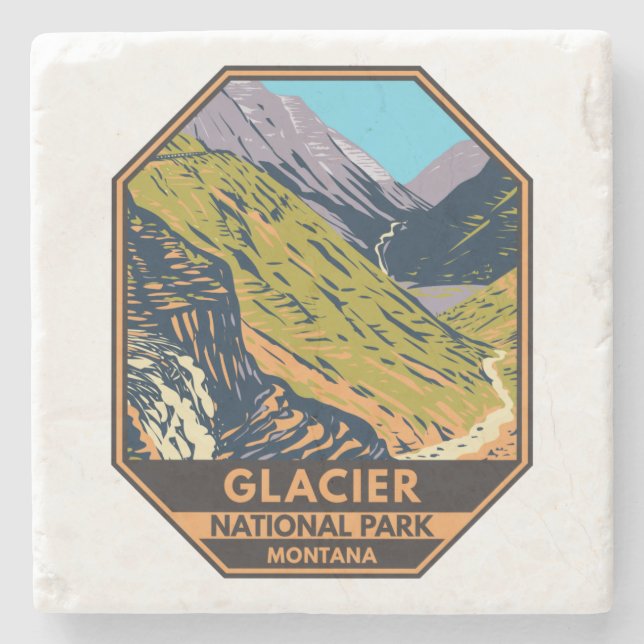 Glacier National Park Going to the Sun Road  Stone Coaster (Front)