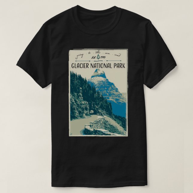 Glacier National Park Going to the Sun Road T-Shirt (Design Front)